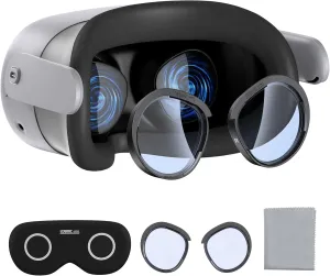Lens Protector Set Compatible with Meta Quest 3S Accessories, Soft Lens Protector Cover, Glasses Spacer with Blue Light Blocking Glasses for Oculus Quest 3S/Quest 2 (Not Fit for Quest 3)