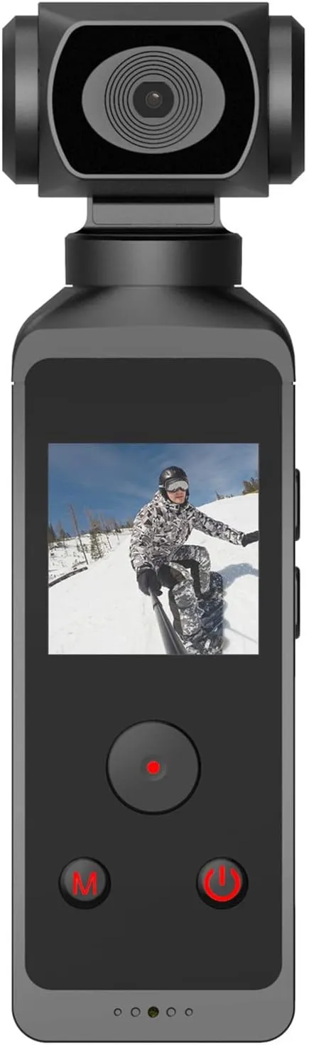 Luqeeg Camera, 4K Ultra HD Enabled Camcorder, 270 Rotatable Anti Shaking Camera with Mic Clip for Outdoor, Riding, Diving, Shooting