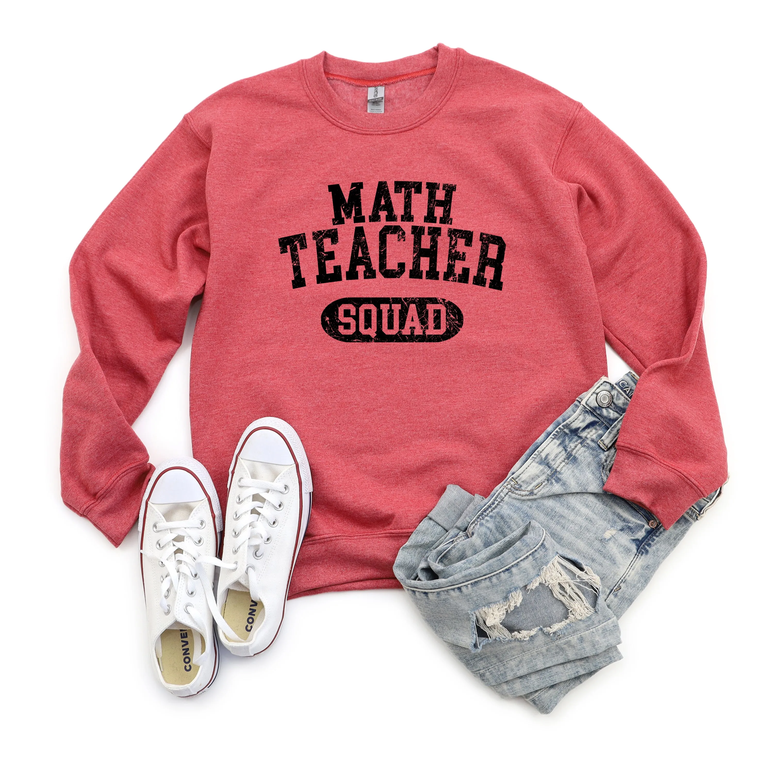 Math Teacher Squad Distressed | Sweatshirt