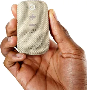 MEE audio goSPKR Small Wearable Clip-on Bluetooth Speaker with IPX5 Water Resistance, Built-in Speakerphone with Microphone for Hands-Free Calls, Compact Design, Can Connect Up to 2 in Stereo (Beige)