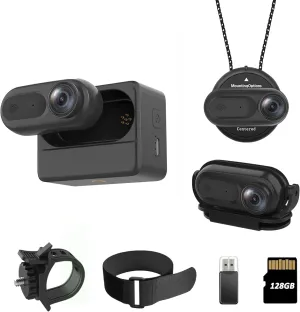 Mini Body Camera 1080P - IPX7 Waterproof, 128GB Storage, 2500mAh Charging Case, Magnetic Lanyard,Auto Loop Recording Body Worn Camera for Pets, Travel, Work, Water Sports, Outdoor Adventures(Black)
