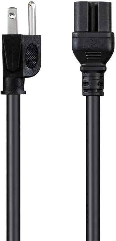Monoprice Heavy Duty Power Cord - NEMA 5-15P to IEC 60320 C15, 14AWG, 15A/1875W, 125V, SJT, 6ft, Black