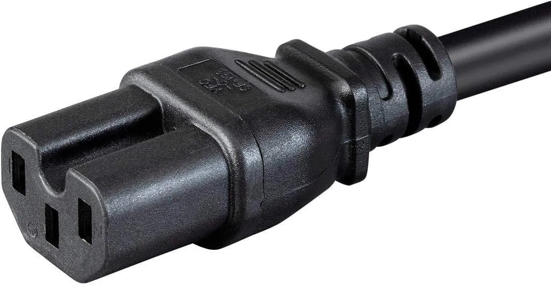 Monoprice Heavy Duty Power Cord - NEMA 5-15P to IEC 60320 C15, 14AWG, 15A/1875W, 125V, SJT, 6ft, Black