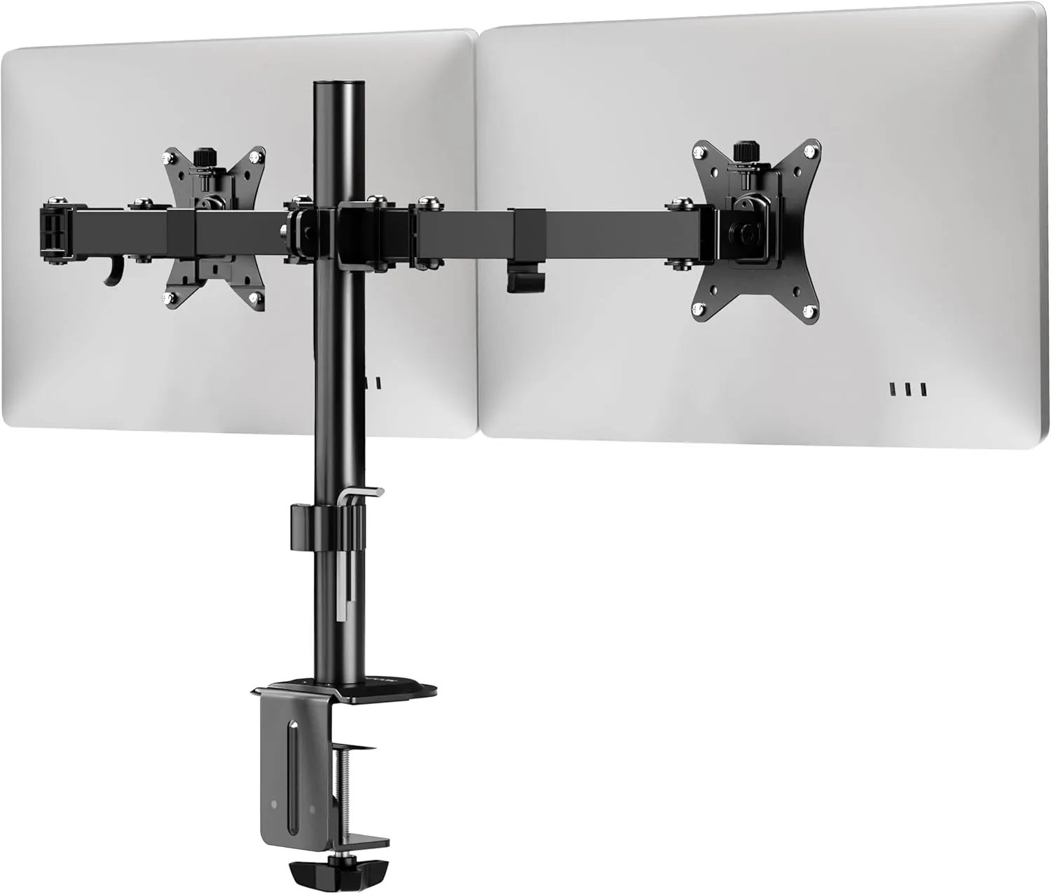 Mount-It! Dual Monitor Mount, Dual Monitor Arm for 2 Screens on Desk, Adjustable Tilt and Swivel Arms for Double Screen up to 32 and 19.8 Lbs VESA 75x75 and 100x100 C-clamp & Grommet