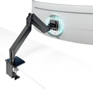 Mount-It! Heavy Duty Monitor Arm for 49, 57" & Ultrawide Monitors, Full Motion Gas Spring | Holds 55 lbs | Tilt, Swivel & Rotate | VESA 75 & 100 | Clamp & Grommet Base | Fits Samsung Odyssey G9