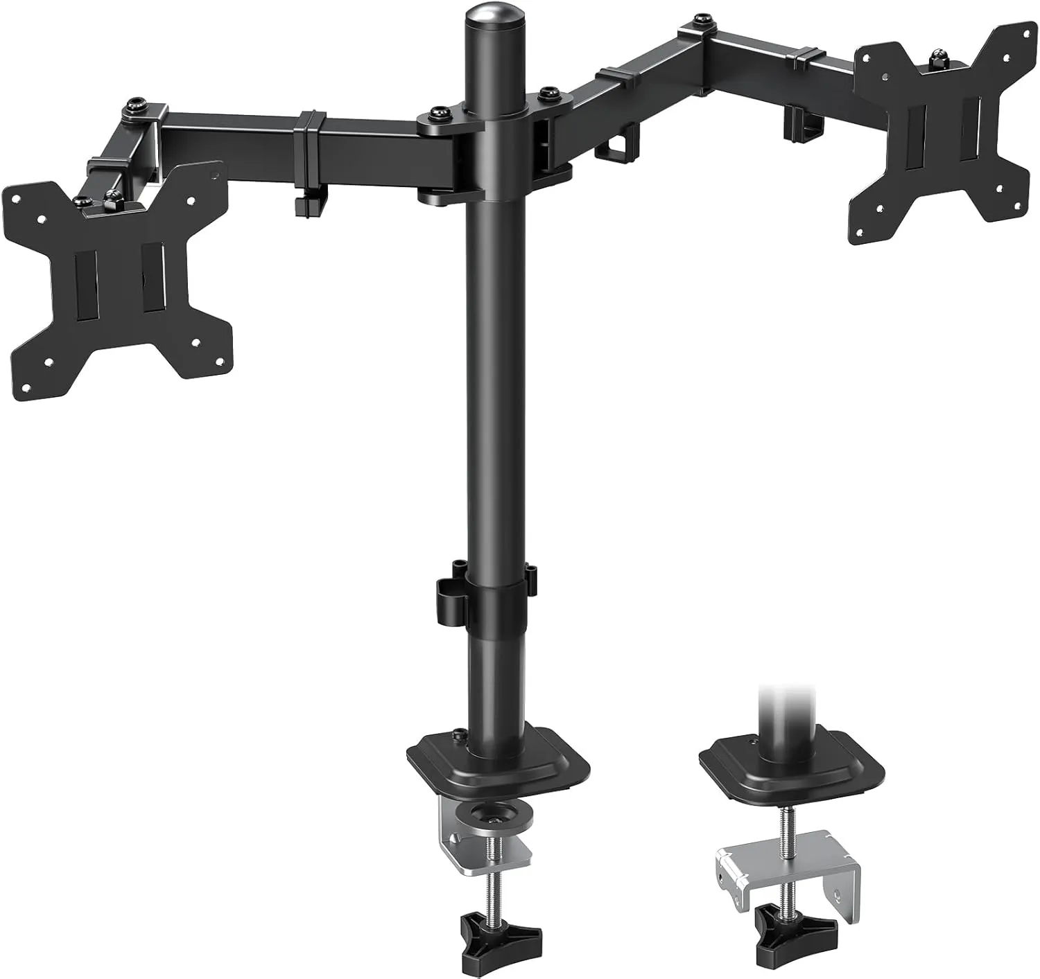 MOUNTUP Dual Monitor Desk Mount, Max 32 Inch up to 17.6lbs, Fully Adjustable Dual Monitor Arm for 2 LCD Screens, Double Monitor Stand with C-Clamp and Grommet Base