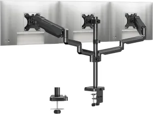 MOUNTUP Triple Monitor Stand Mount - 3 Monitors Desk Mount for Computer Screens Up to 27 inch, Triple Monitor Arm with Gas Spring, Heavy Duty Monitors Stand, Each Arm Holds Up to 19.8 lbs, MU0006