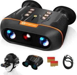 Night Vision Goggles Head Mounted 3D VR Night Vision Binoculars Wide FOV 58 with 3600mAh Rechargeable Battery,Save Photo Video,8X Digital Zoom for Camping