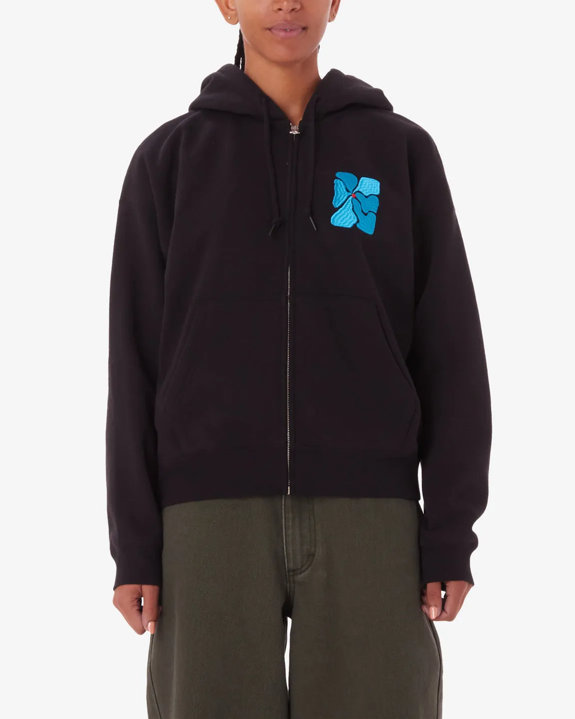 Obey FLORA ZIP HOOD - DIGITAL BLACK