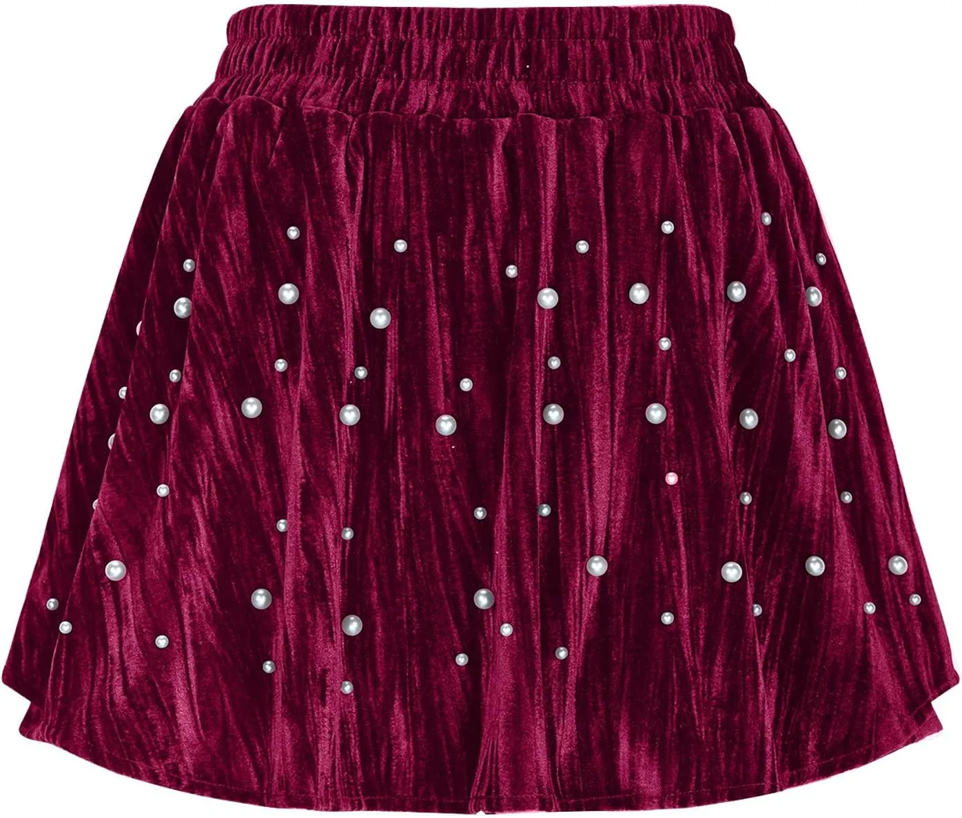 Pearl Velvet Shorts for Women High Waisted Skort,A-Line Mini Skirt, Holiday Outfit Date Night Birthday Shorts