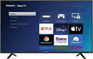 Philips 40-Inch 1080p FHD LED Roku Smart TV with Voice Control App, Airplay, Screen Casting, & 300  Free Streaming Channels, 40-Inch FHD (PHI40PFL47)