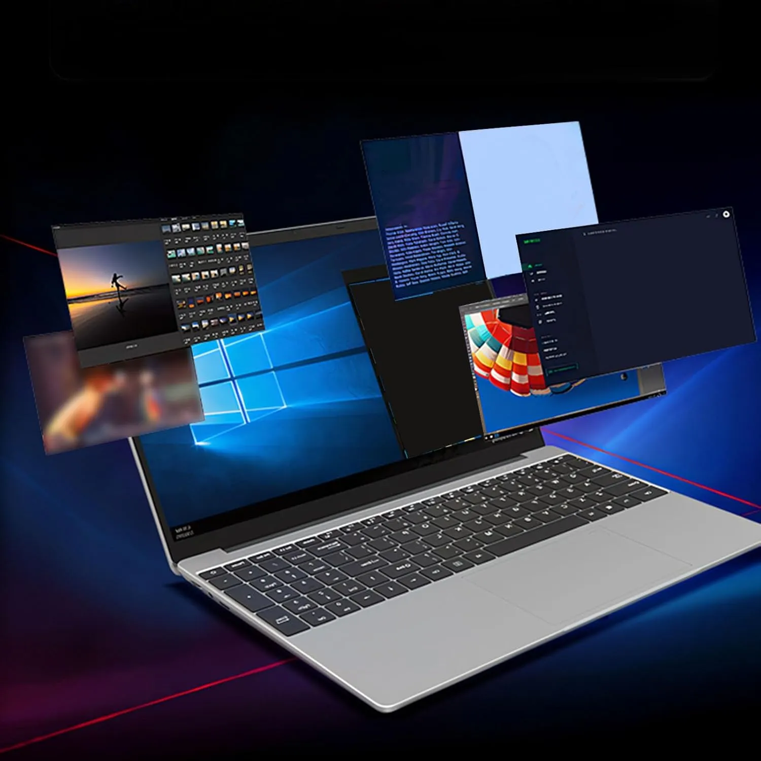 Portable Laptop, 15.6 FHD Display, Built in Stereo Microphones and Speakers, Fingerprint Sensor, 2MP Webcam, 2.4GHz and 5GHz Band (US Plug 12GB 512GB)