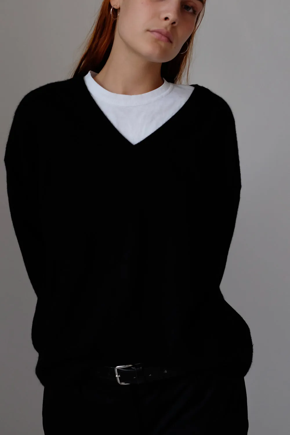 PURE CASHMERE SILK ITALY V-NECK SWEATER