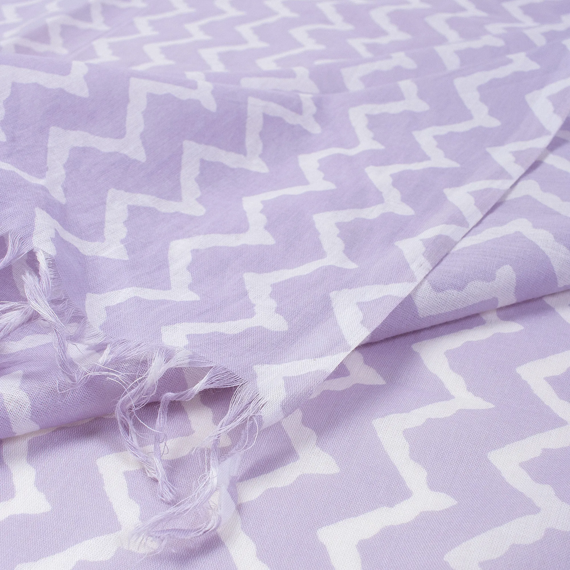 Purple Wave Block Printed Cotton Modest Swimwear Sarong