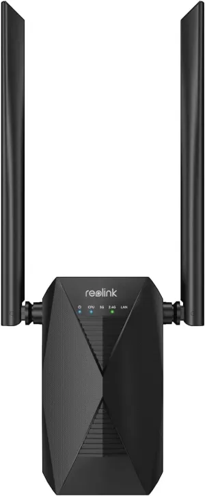 REOLINK WiFi Extender, Dual-Band Wireless Signal Booster, Up to 1200Mbps, Mesh-Compatible, Plug & Play, Signal Indicator, Up to 400ft Transmission Distance, Compatible with Reolink WiFi Devices Only