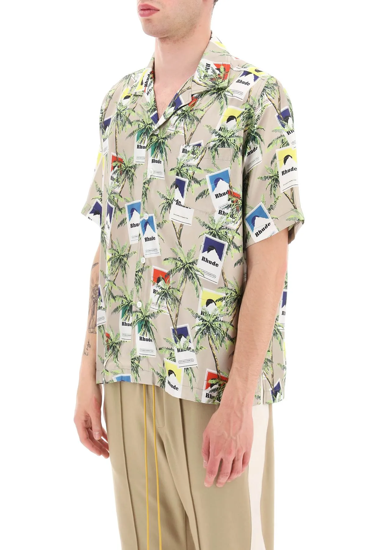 Rhude 'cigarette' bowling shirt in silk