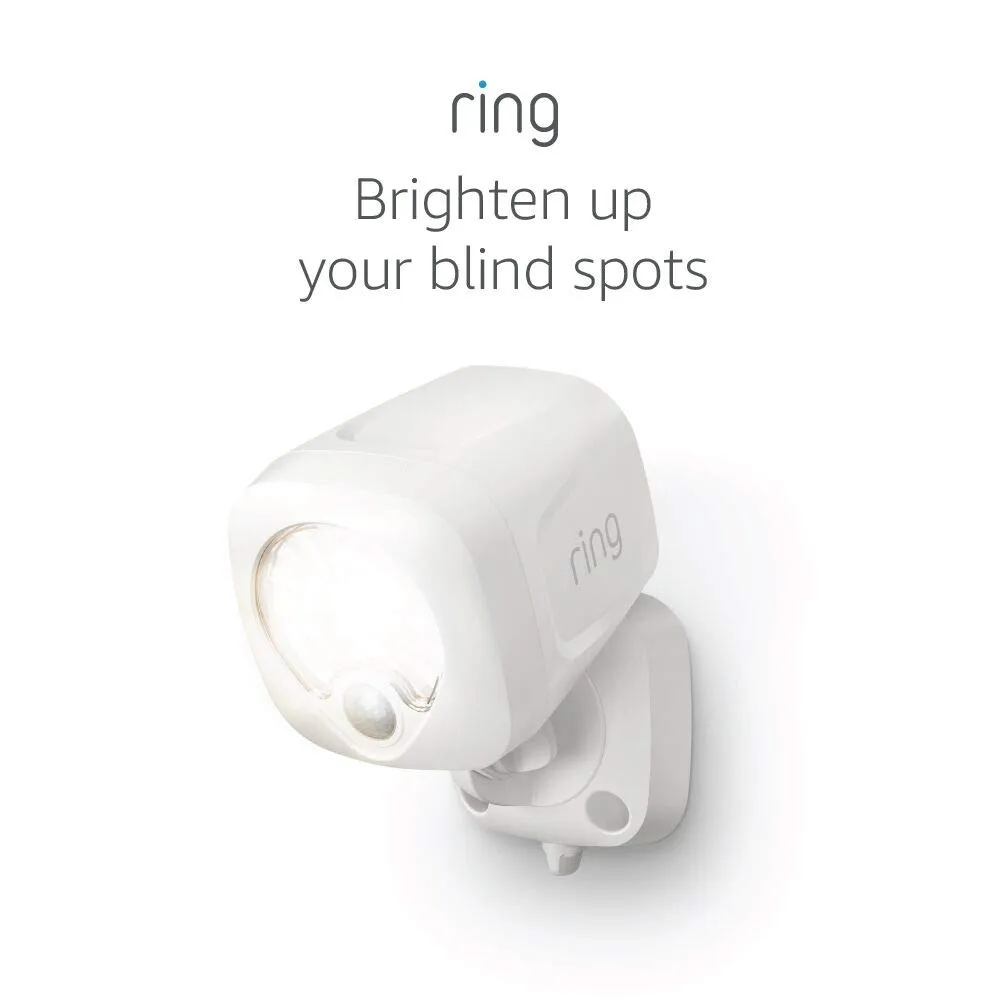 Ring Smart Lighting  Spotlight, Battery-Powered, Outdoor Motion-Sensor Security Light, White (Bridge required)