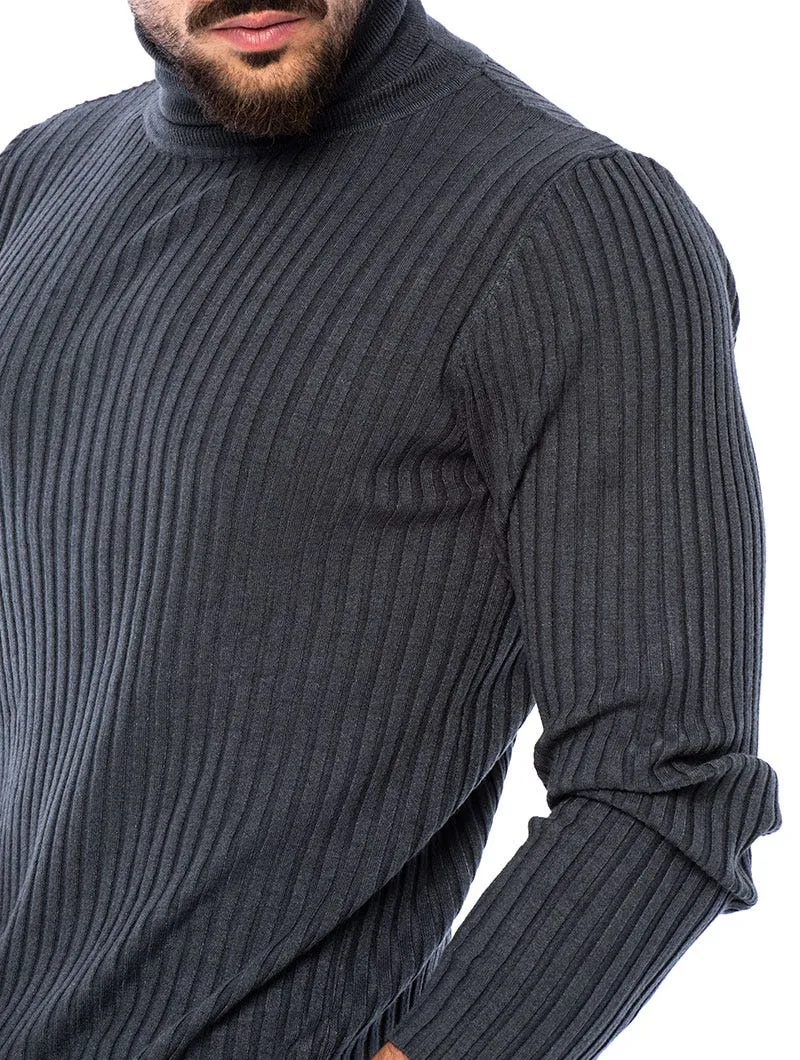 ROBERT ROLLNECK SWEATER IN DARK GREY
