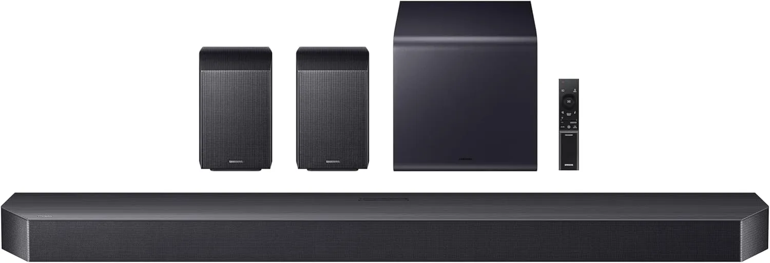SAMSUNG Q990F 11.1.4ch Q Series Subwoofer   Rear Speaker, Wireless Dolby Atmos, Q-Symphony, Game Mode Pro, Adaptive Sound (HW-Q990F, 2025)