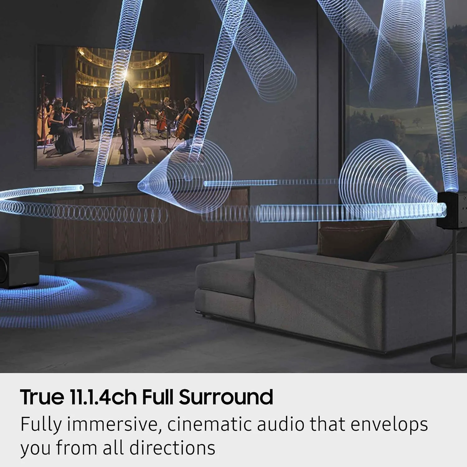 SAMSUNG Q990F 11.1.4ch Q Series Subwoofer   Rear Speaker, Wireless Dolby Atmos, Q-Symphony, Game Mode Pro, Adaptive Sound (HW-Q990F, 2025)