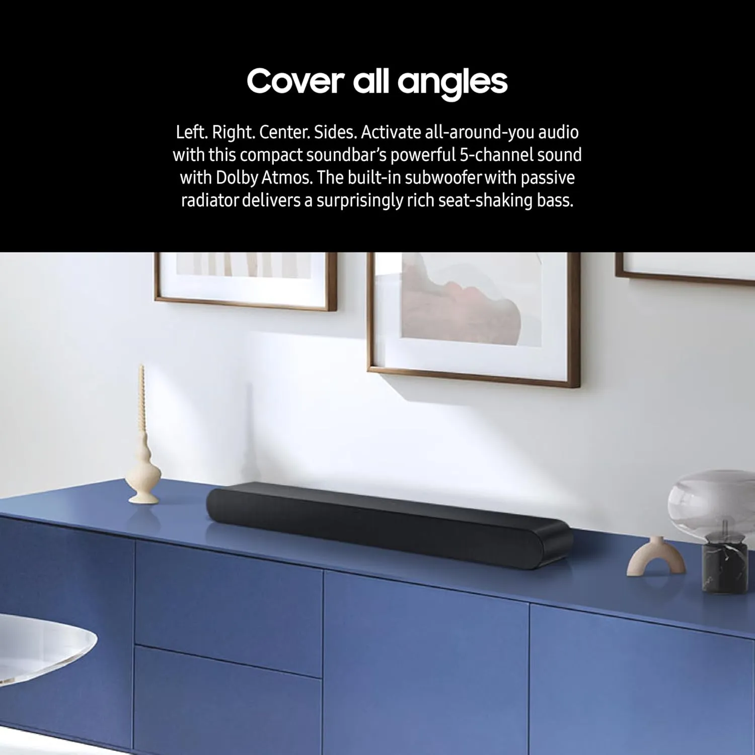SAMSUNG S60D 5.0ch Soundbar w/Wireless Dolby Atmos Audio, All-in-One Design, Q-Symphony, SpaceFit Sound Pro, Adaptive Sound, Game Mode Pro with Alexa Built-in, HW-S60D/ZA