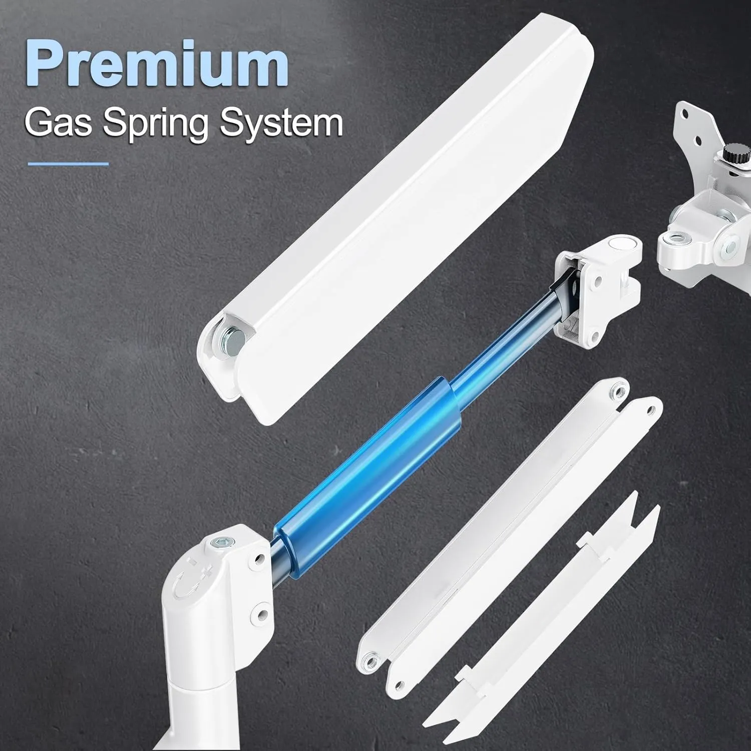 Single Monitor Mount Arm Fits up to 32 Inch, Desk Mount Holds 4.4-19.8lbs Computer Screen, Full Motion Gas Spring,VESA, White