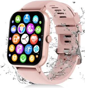 Smart Watch, 1.83" Smartwatches for Men Women,Fitness Tracker with Heart Rate SpO2 Sleep Monitor,110  Sport Modes, IP68 Waterproof, Activity Tracker for Android/iPhones (Pink)
