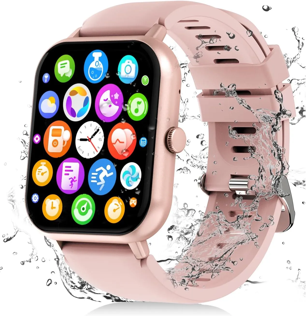 Smart Watch, 1.83" Smartwatches for Men Women,Fitness Tracker with Heart Rate SpO2 Sleep Monitor,110  Sport Modes, IP68 Waterproof, Activity Tracker for Android/iPhones (Pink)
