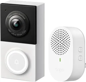 Tapo TP-Link Smart Video Doorbell Camera Wired, 2K 5MP, Color Night Vision, 180 Ultra-Wide FOV, 2-Way Audio, Free AI Detection, Cloud & SD Card Storage, Works w/Alexa & Google Home, D130