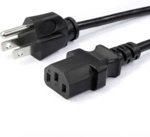 THE CIMPLE CO 4 Feet, Black - 3 Prong AC Power Cable for Computer, Medical, Server, & Desktop - C13 Power Supply Cord - NEMA 5-15P to C13 / IEC 320 - (1.2 Meter)