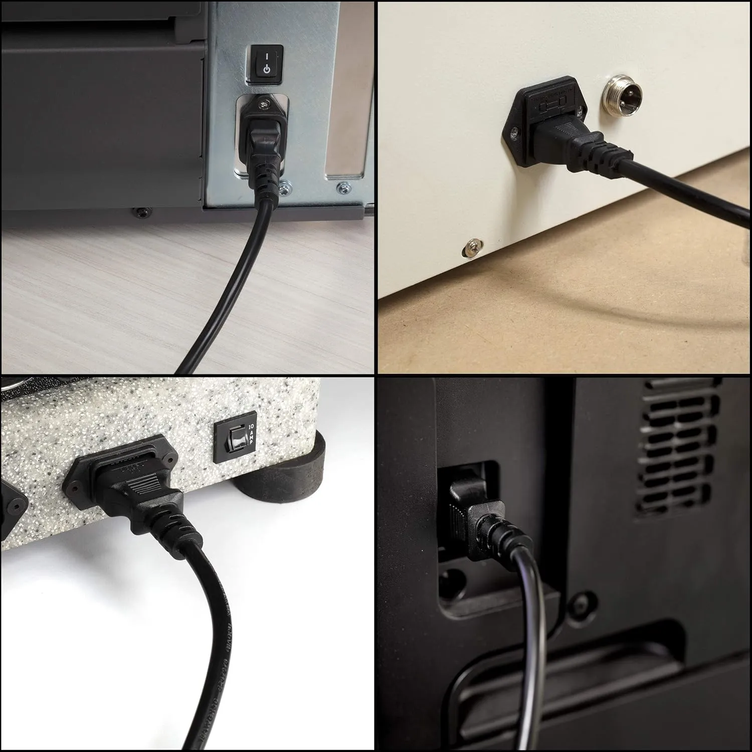 THE CIMPLE CO 4 Feet, Black - 3 Prong AC Power Cable for Computer, Medical, Server, & Desktop - C13 Power Supply Cord - NEMA 5-15P to C13 / IEC 320 - (1.2 Meter)