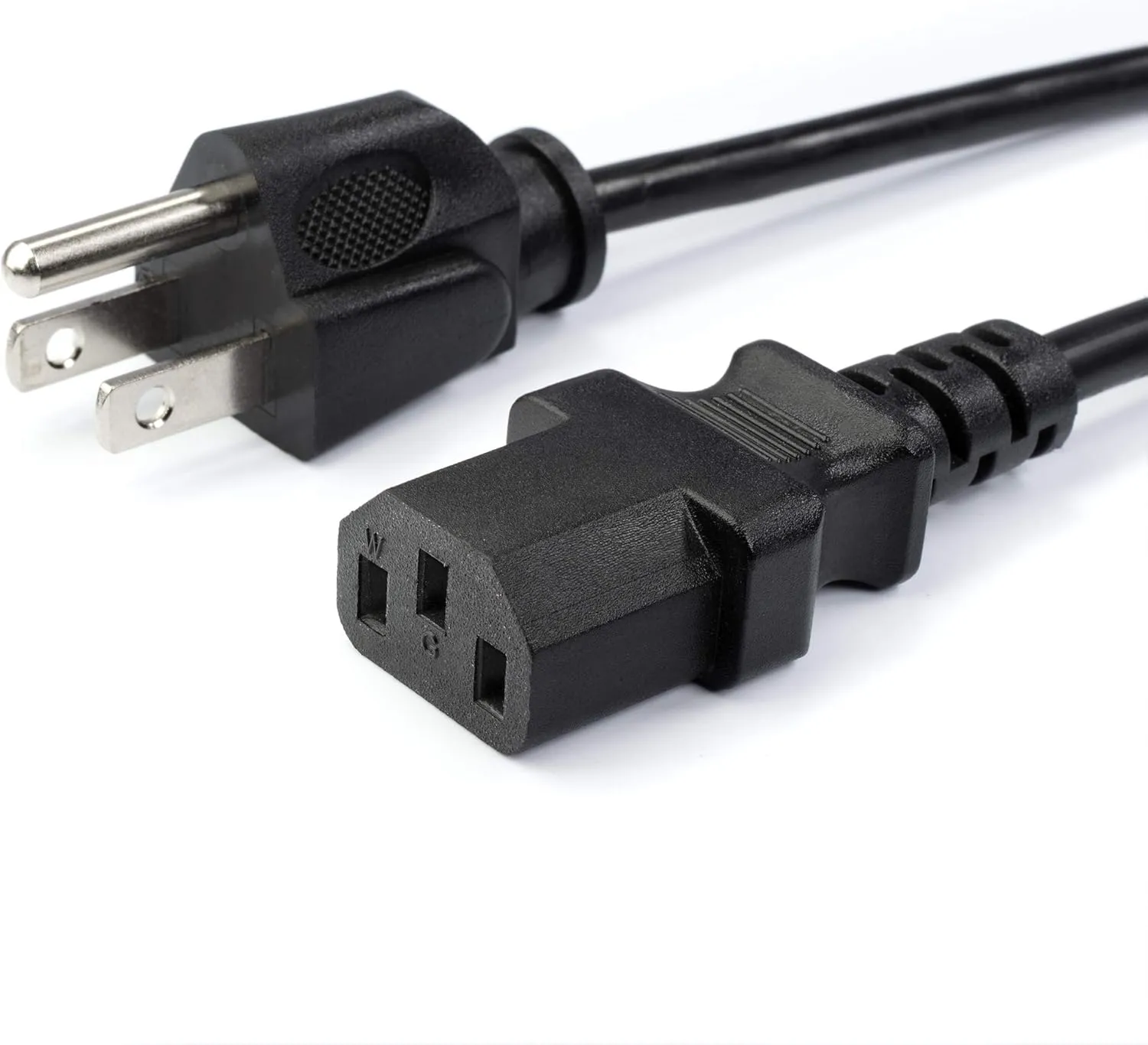 THE CIMPLE CO 4 Feet, Black - 3 Prong AC Power Cable for Computer, Medical, Server, & Desktop - C13 Power Supply Cord - NEMA 5-15P to C13 / IEC 320 - (1.2 Meter)