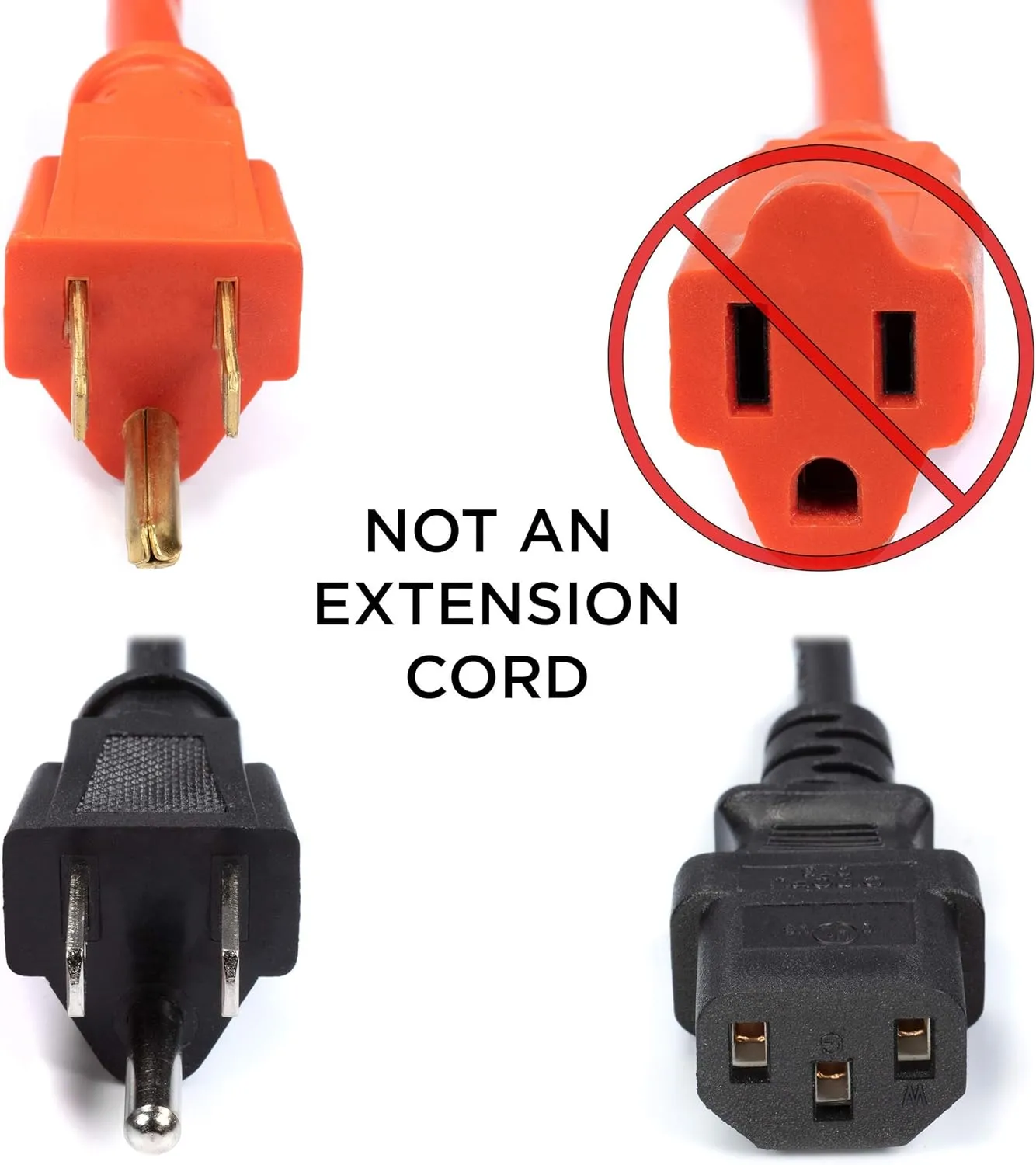 THE CIMPLE CO 4 Feet, Black - 3 Prong AC Power Cable for Computer, Medical, Server, & Desktop - C13 Power Supply Cord - NEMA 5-15P to C13 / IEC 320 - (1.2 Meter)