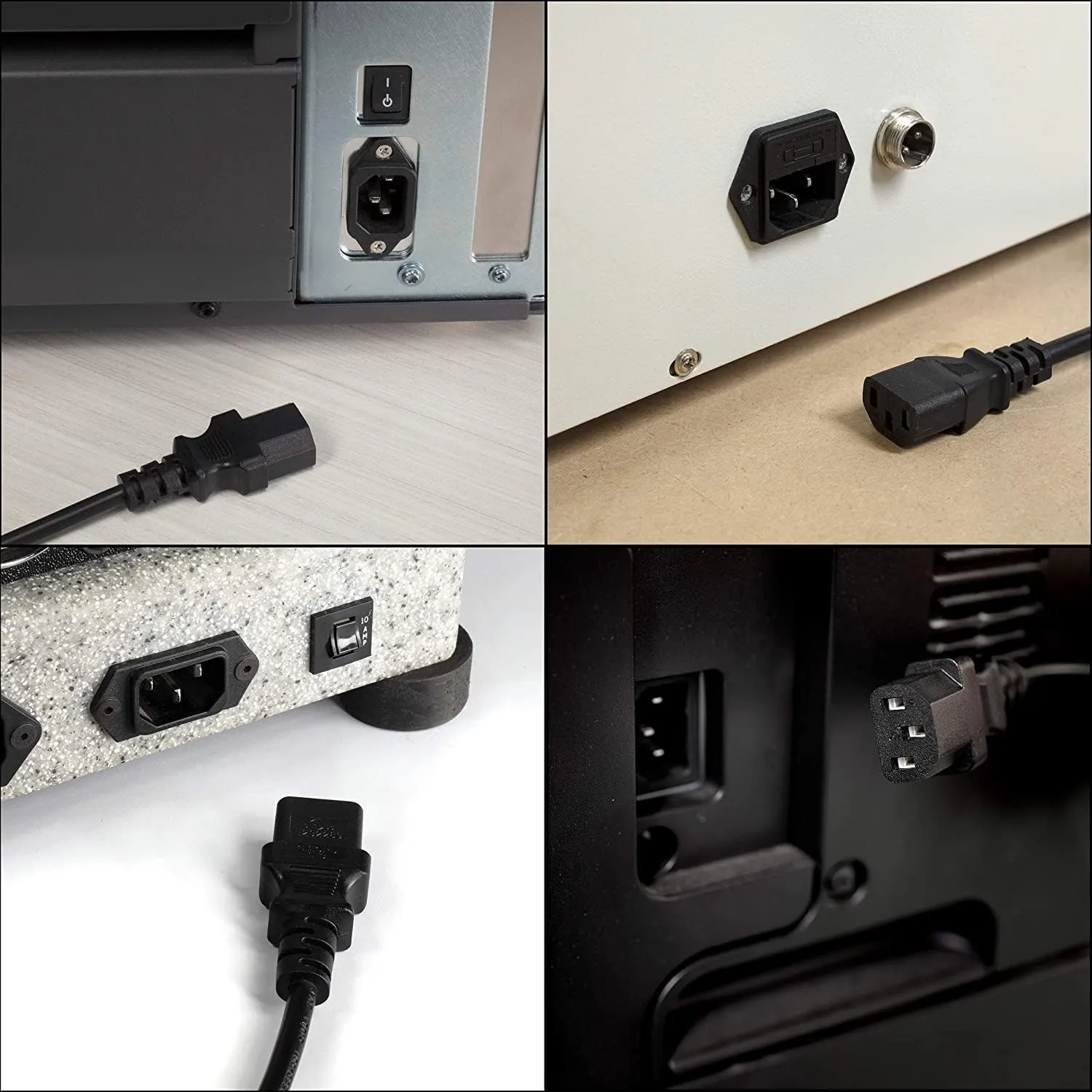THE CIMPLE CO 4 Feet, Black - 3 Prong AC Power Cable for Computer, Medical, Server, & Desktop - C13 Power Supply Cord - NEMA 5-15P to C13 / IEC 320 - (1.2 Meter)