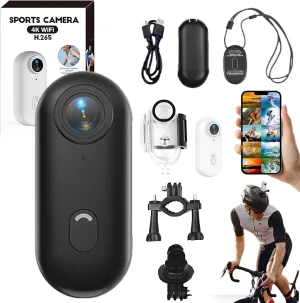 Treklon POV Camera, POV ONE Action Camera, 4K POV Pro UHD Sports Action Cam, Thumb Size Mount Anywhere, with Magnetic Clip, Waterproof Case and Bracket,for Cycling,Diving,Travel,Fishing (Black, 128G)