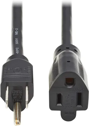 Tripp Lite Standard Power Extension Cord, 15 Feet / 4.6 Meters, 13 Amps 120V, 16 AWG, NEMA 5-15P to 5-15R Plugs, UL Listed, Manufacturer's Warranty (P022-015-13A)