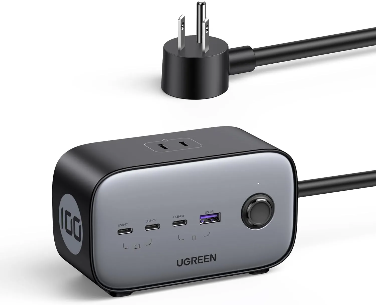 UGREEN 100W USB-C Charging Station with AC Outlet, Nexode 7-in-1 GaN Power Strip for Home and Office, with 3 AC, 3 USB C & 1 USB A, 6ft Extension Cord, for MacBook Pro/Air, iPad, iPhone 16, Galaxy S24
