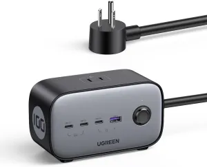 UGREEN 100W USB-C Charging Station with AC Outlet, Nexode 7-in-1 GaN Power Strip for Home and Office, with 3 AC, 3 USB C & 1 USB A, 6ft Extension Cord, for MacBook Pro/Air, iPad, iPhone 16, Galaxy S24