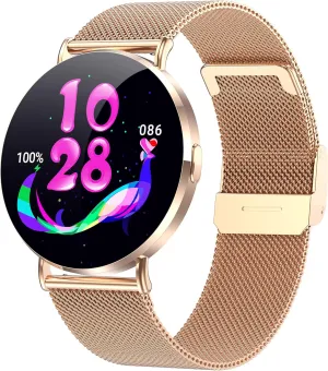 Ultra-Thin Smart Watch for Women,1.32" AMOLED Touchscreen Fitness Tracker, Make/Answer Calls, Heart Rate SpO2 Monitor, Sleep & Activity Tracking Smartwatch for iPhone/Android