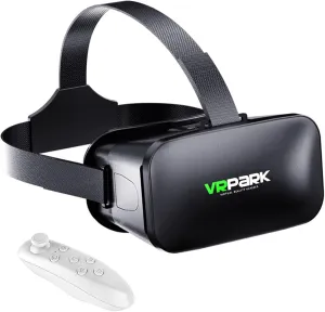 VR Headset for iPhone or Android Phone, Anti-Blue Light Virtual Reality 3D VR Glasses Headset Helmets, Compatible with 4.5 to 6.7 inch with Controller, for Mobile Games & Movies