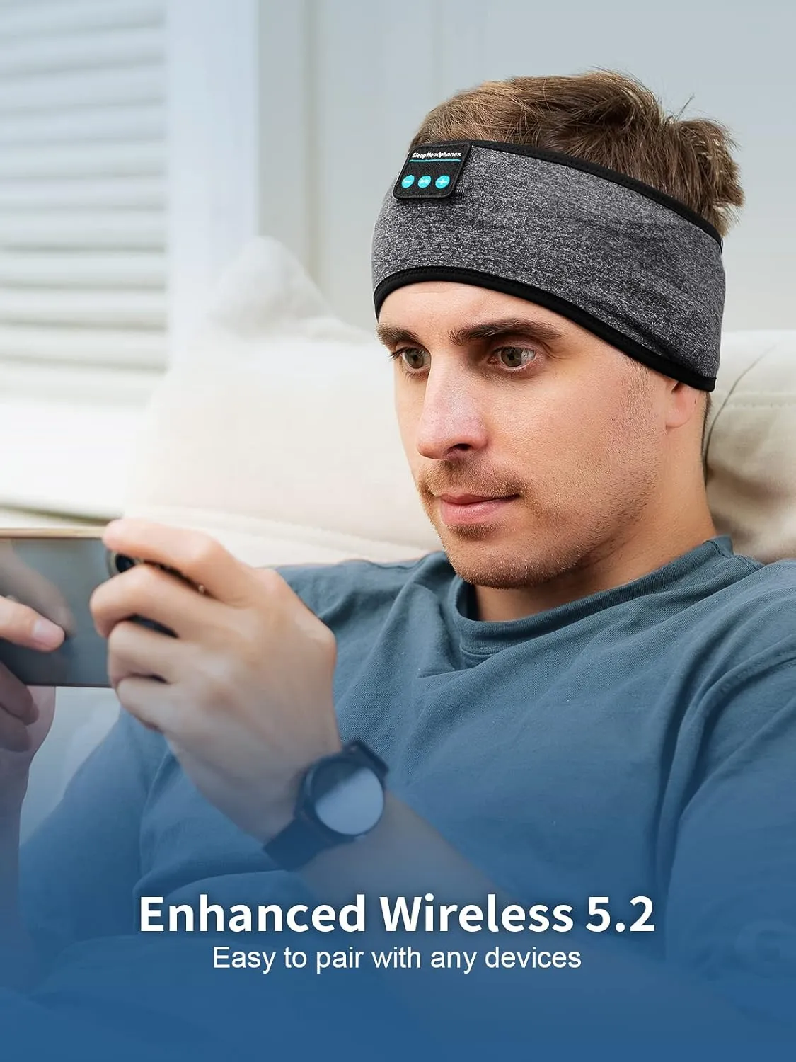 Wireless Headband Headphone, Adjustable Soft Sleeping Headphones, Birthday Gifts Christmas Stocking Stuffers for Men Women Father Husband Wife