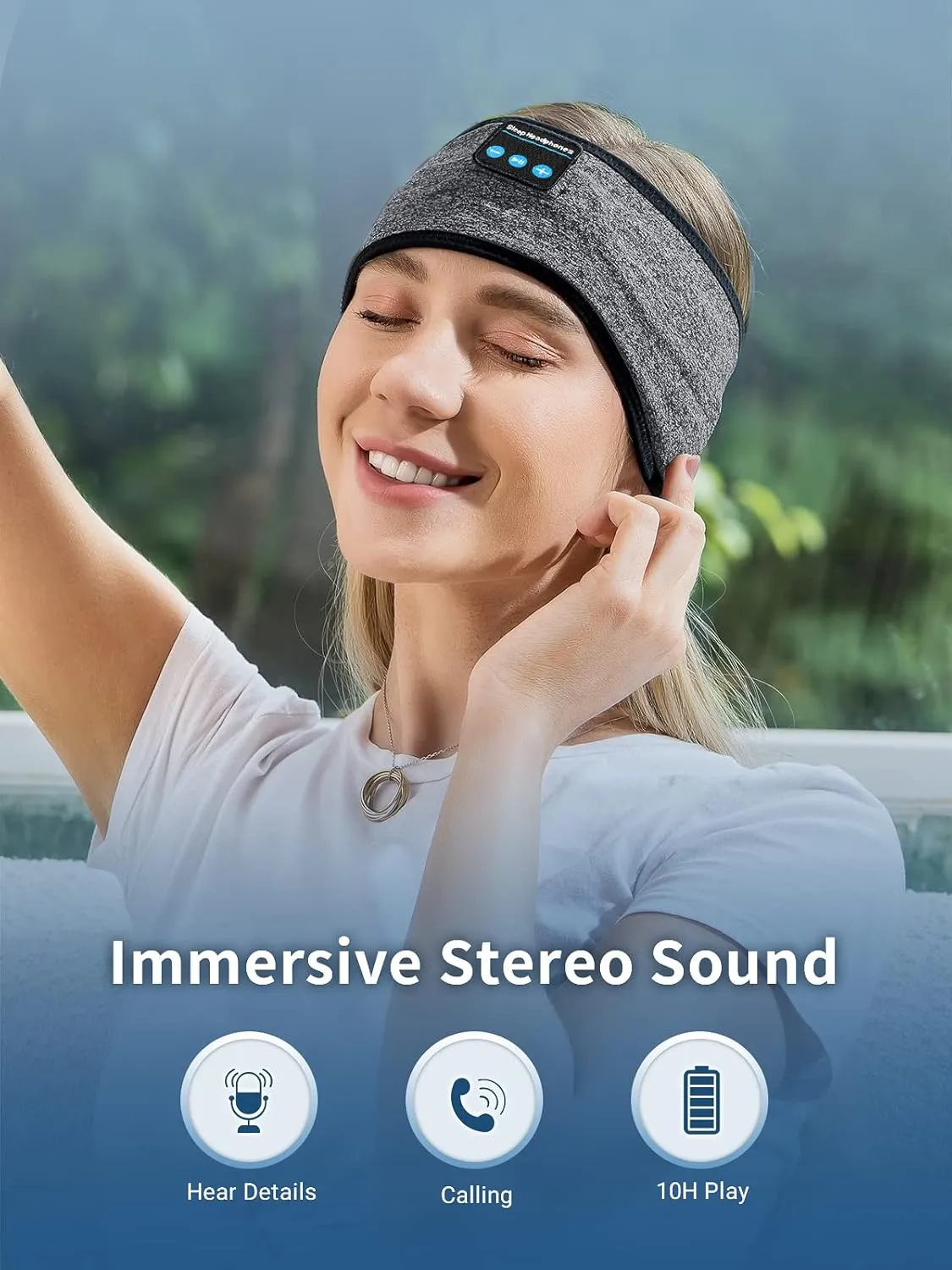 Wireless Headband Headphone, Adjustable Soft Sleeping Headphones, Birthday Gifts Christmas Stocking Stuffers for Men Women Father Husband Wife