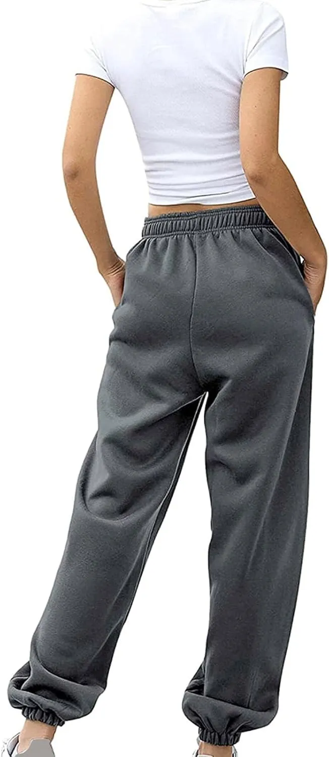 Women Linen Blend Summer Y2K Fashion Pant Trousers Elastic Waist Baggy Stretchy Loose Fit Pant Trousers Office