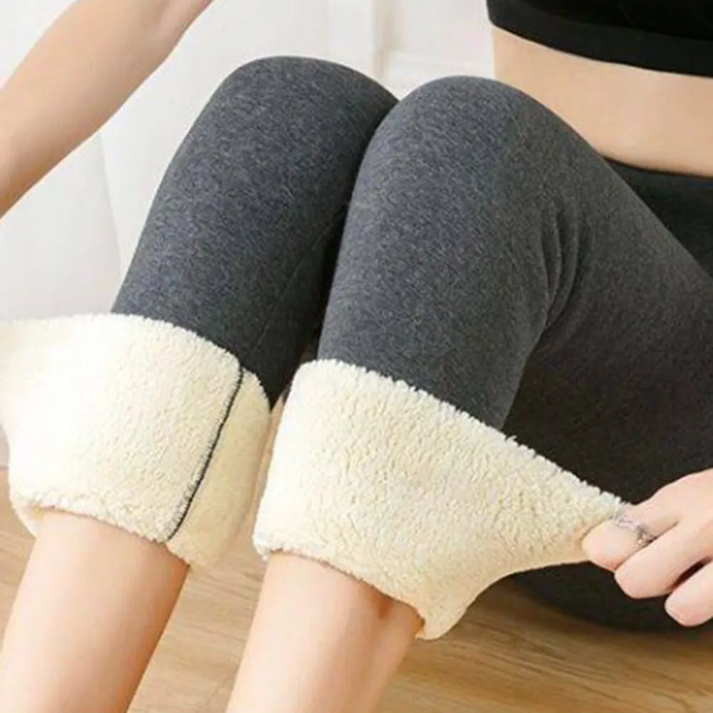 Women Velvet Warm Pants Hight Waist Leggings