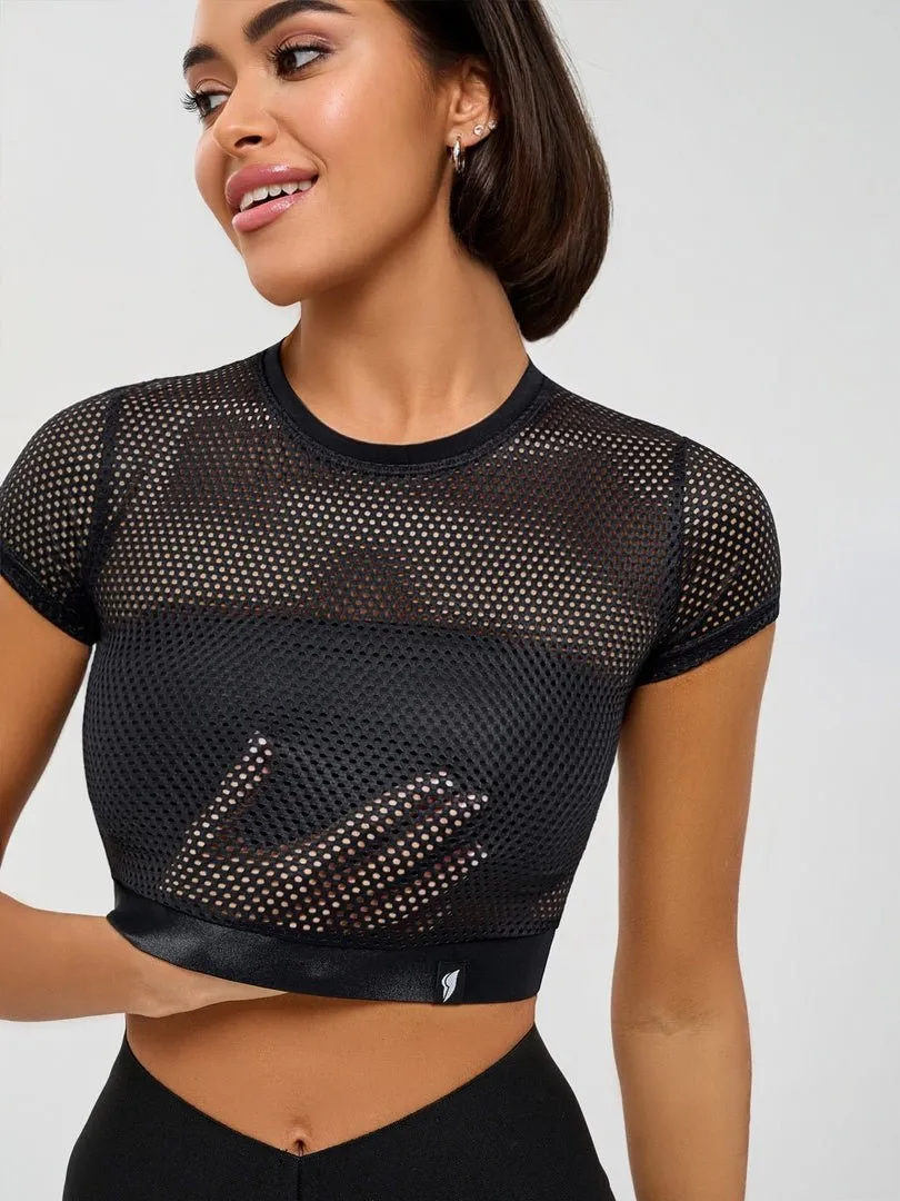 Workout Mesh Top Mini Rash Fresh Black