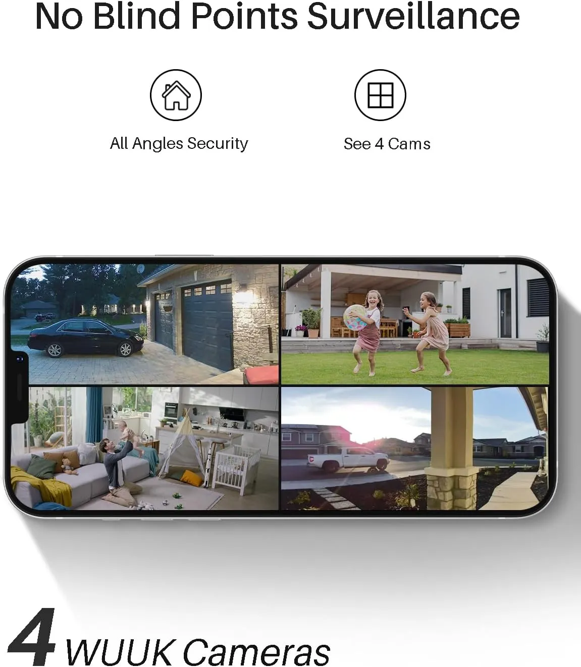 WUUK Add-on Solar Camera, Requires Base Station, Home Security Cameras Wireless Outdoor, 2K HD, No Monthly Fee, Compatible with Alexa & Google