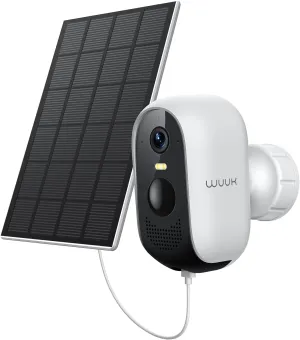 WUUK Add-on Solar Camera, Requires Base Station, Home Security Cameras Wireless Outdoor, 2K HD, No Monthly Fee, Compatible with Alexa & Google