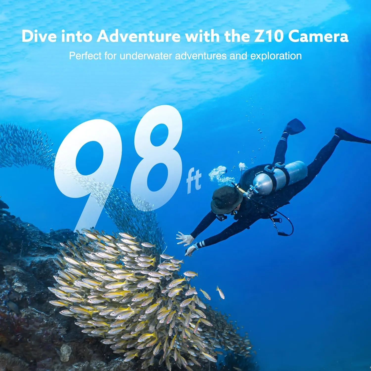 Z10 2K Action Camera, 128GB Wearable Sports Camera with Waterproof Case, Magnetic Clip, and Quick-Mount Accessories, Small Body Cam for Cycling, Diving, Travel, and Outdoor Adventures