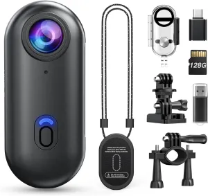 Z10 2K Action Camera, 128GB Wearable Sports Camera with Waterproof Case, Magnetic Clip, and Quick-Mount Accessories, Small Body Cam for Cycling, Diving, Travel, and Outdoor Adventures